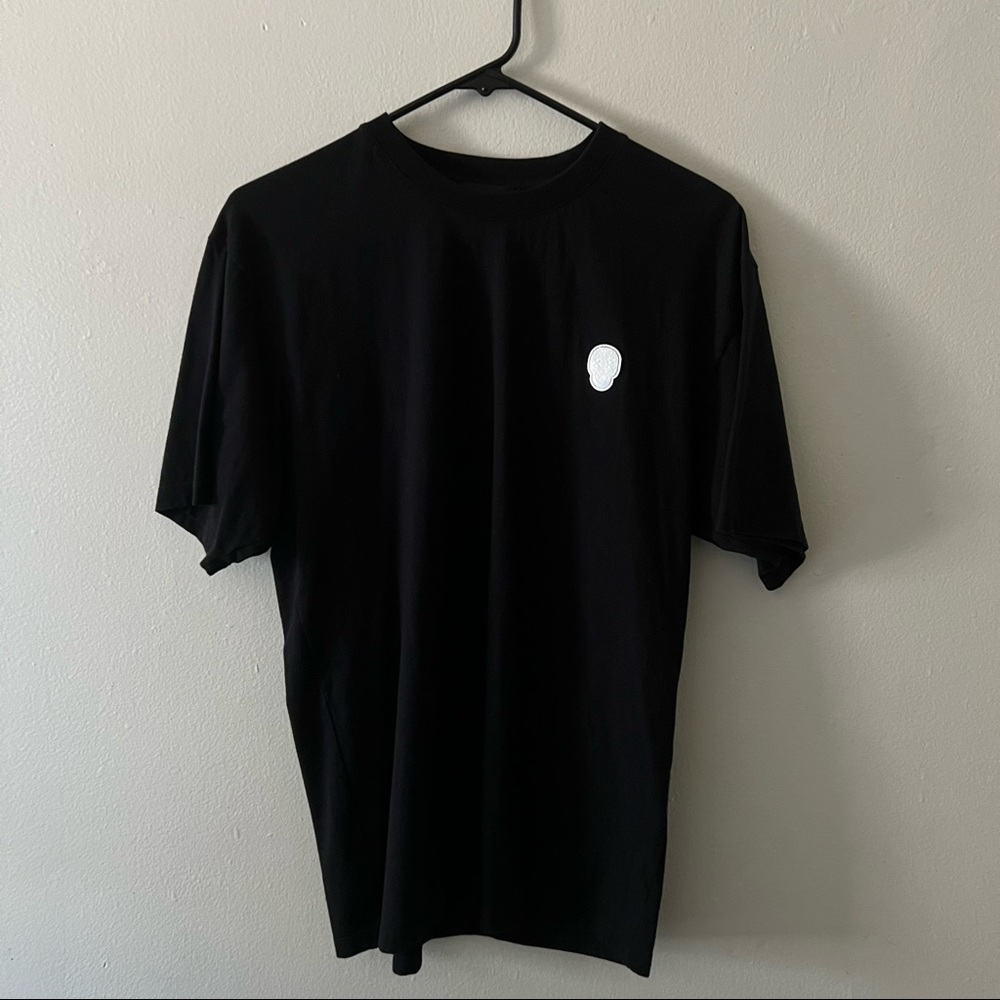 The Kooples // Silver Metallic Skull Tee // M // Black